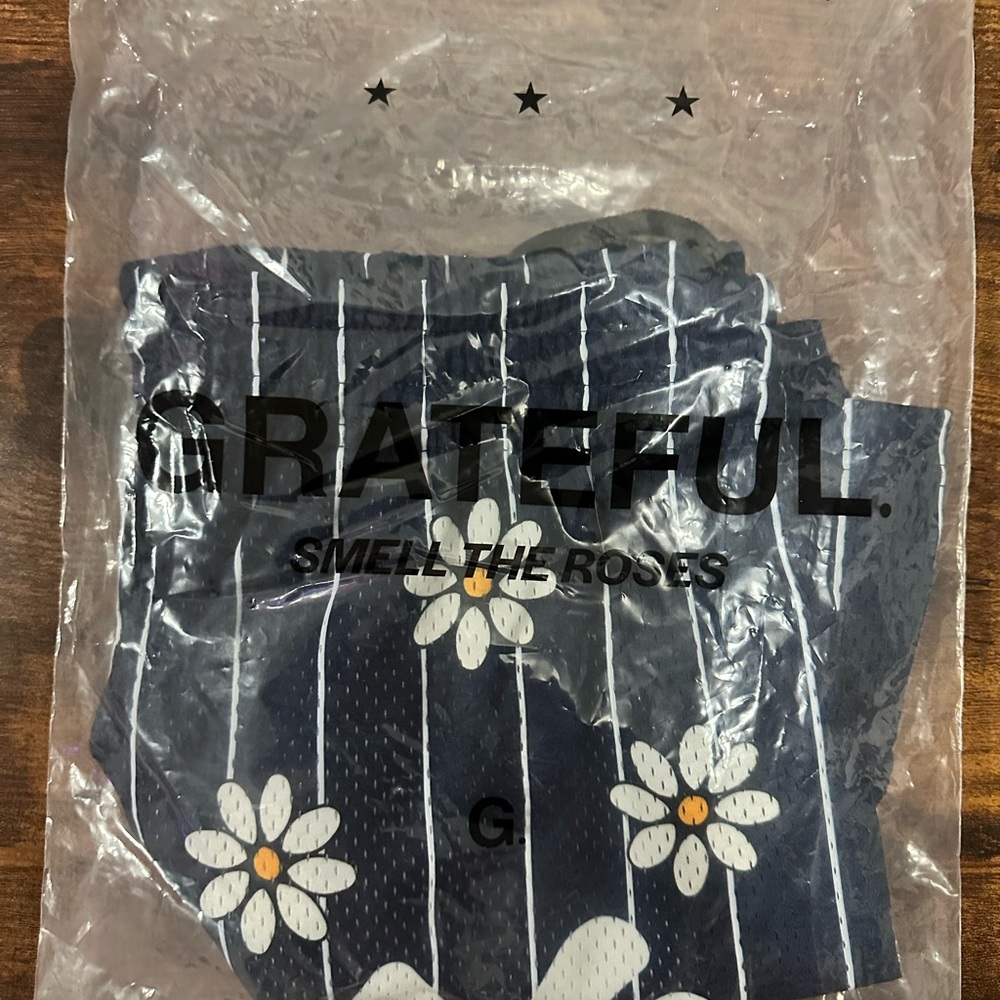 Navy Athletic Shorts with White Floral Design